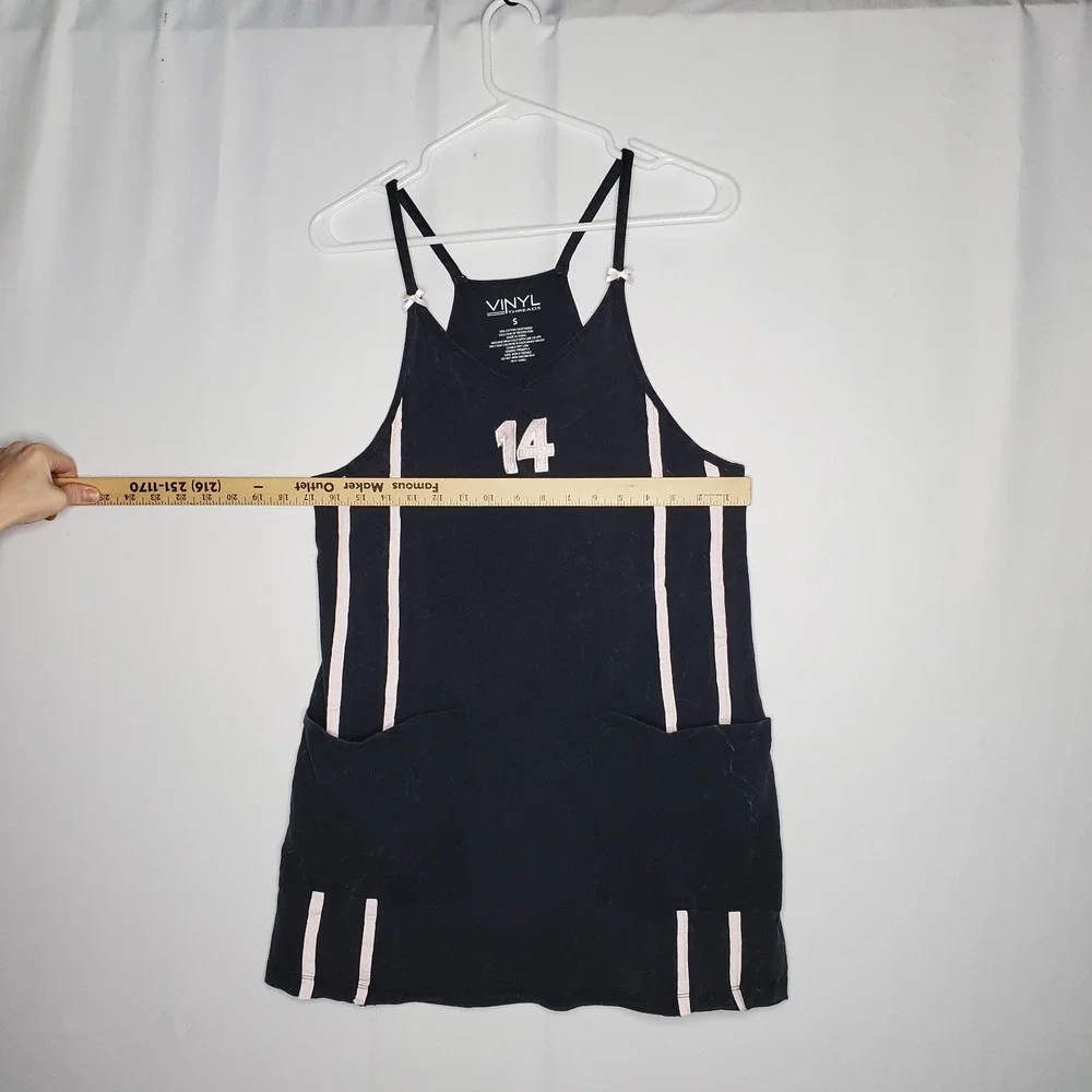 Vinyl Threads Dress L Racing Stripe Retro Y2K Whimsigoth Grunge Punk‎ Acid Wash